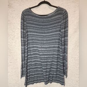 J. Jill Medium Stripped Long Sleeved Knit Sweater Blue Strips Wearever